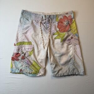 True Religion Swim Shorts Mens 34 Multicolor Floral Board‎ Trunks Swimwear Beach